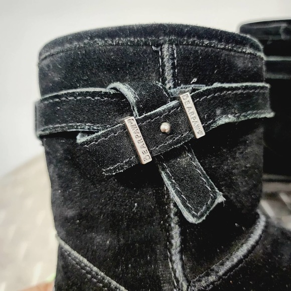 Bearpaw Val Toddler Black Cow Suede Boots Size 9 Winter Sherpa Shearling EUC - Picture 3 of 13